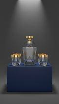 Crystal Decanter Set with Faceted Stopper
